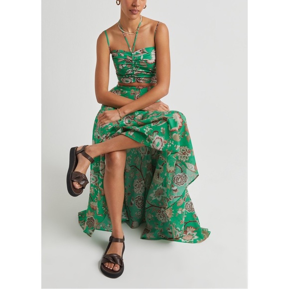 Cara Cara Maidstone Top Jacobean Mint Poplin Cotton XS - Picture 4 of 16